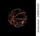 Vector illustration on the theme of basketball . Sport typography, t-shirt graphics, poster, banner, flyer, print and postcard 