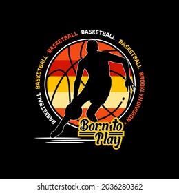 Vector illustration on the theme of basketball in new york city. born to play typography, t-shirt graphics, poster, banner, flyer, print and postcard
