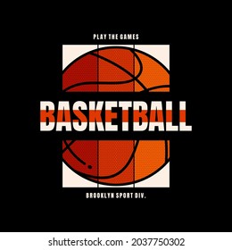 Vector illustration on the theme of basketball in Brooklyn. Sport typography, t-shirt graphics, poster, banner, flyer, print and postcard
