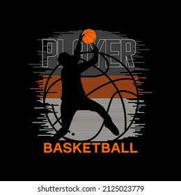 Vector illustration on the theme of basketball in Brooklyn street. Sport typography, t-shirt graphics, poster, banner, flyer, print and postcard 