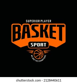 Vector illustration on the theme of basketball in New York City, Brooklyn. Vintage design. Sport typography, t-shirt graphics, poster, banner, flyer, print and postcard

