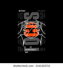 Vector illustration on the theme of basketball in New York City. Sport typography, t-shirt graphics, poster, banner, flyer, print and postcard 