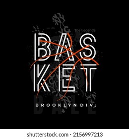 Vector illustration on the theme of basketball in New York City. Sport typography, t-shirt graphics, poster, banner, flyer, print and postcard 