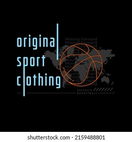 Vector illustration on the theme of basketball in New York City. Sport typography, t-shirt graphics, poster, banner, flyer, print and postcard