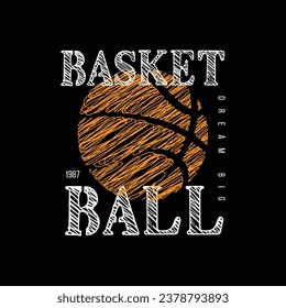 Vector illustration on the theme of basketball. t-shirt graphics, poster, banner, flyer, print and postcard