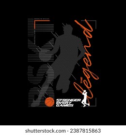 Vector illustration on the theme of basketball . Sport typography, t-shirt graphics, poster, banner, flyer, print and postcard 