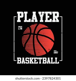 Vektorgrafik zum Thema Basketball. T-Shirt-Grafiken, Poster, Banner, Flyer, Druck und Postkarte