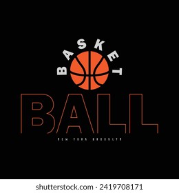 Vector illustration on the theme of basketball. t-shirt graphics, poster, banner, flyer, print and postcard