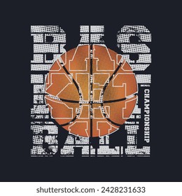 Vector illustration on the theme of basketball. t-shirt graphics, poster, banner, flyer, print and postcard