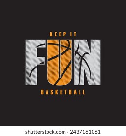 Vector illustration on the theme of basketball. t-shirt graphics, poster, banner, flyer, print and postcard