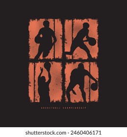 Vector illustration on the theme of basketball. t-shirt graphics, poster, banner, flyer, print and postcard