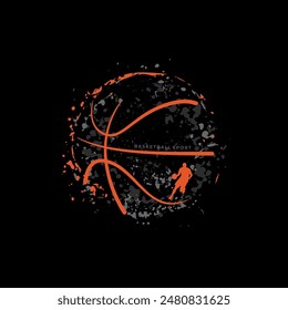 Vector illustration on the theme of basketball . Sport typography, t-shirt graphics, poster, banner, flyer, print and postcard 