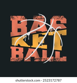 Vector illustration on the theme of basketball. t-shirt graphics, poster, banner, flyer, print and postcard