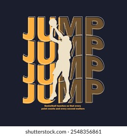 Vector illustration on the theme of basketball. t-shirt graphics, poster, banner,  print and apparel