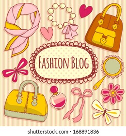 vector illustration on the theme of beauty and fashion