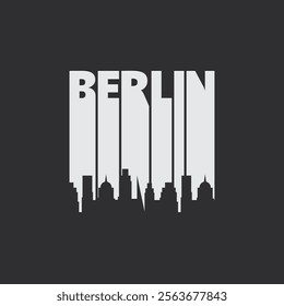 Vector illustration on the theme of Berlin. Typography, t-shirt graphics, poster, print, banner, flyer, postcard