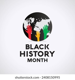 La ilustración vectorial sobre el tema del mes de la historia negra es una celebración anual de febrero en estados unidos y canadá, octubre en el reino unido. Diseño de pancartas en el mes de la historia afroamericana o el mes de la historia negra.