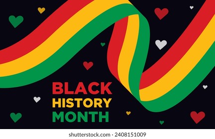 Vector illustration on the theme of black history month is an annual celebration of february in usa and canada, october in uk. African american history or black history month banner design.