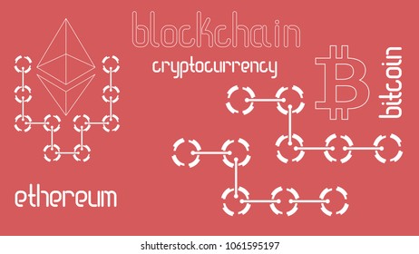 vector illustration on the theme of the blockchain technology