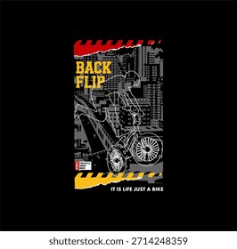 Ilustración vectorial sobre el tema del street style BMX. camiseta gráfica