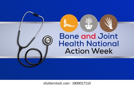 Vector Illustration On The Theme Of Bone And Joint Health National Action Week Observed Each Year During October.