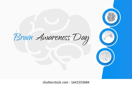 Vector illustration on the theme of Brain awareness Day.