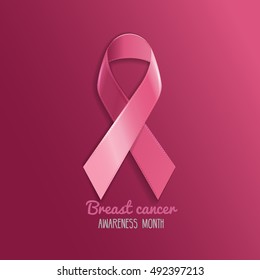 Vector illustration on the theme: Breast Cancer, Awareness month. Tape, background