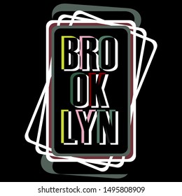 Vector illustration on the theme Brooklyn. Vector print, typography, poster, emblem.
