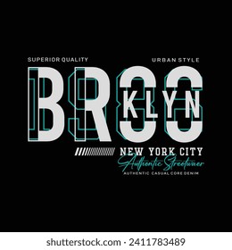 Vector illustration on the theme of Brooklyn. Sport typography, t-shirt graphics, poster, banner, flyer, postcard.