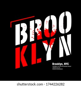 Vector illustration on the theme of  Brooklyn,NY. Typography, t-shirt graphics, poster, print, banner, flyer, postcard