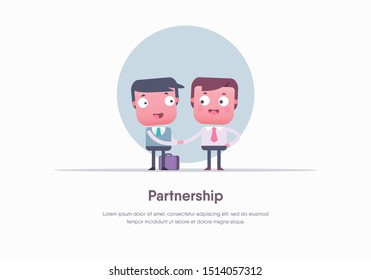 Vector illustration on the theme of business partnership.