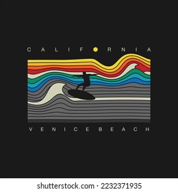 Vector illustration on the theme of California. Typography, t-shirt graphics, print, poster, banner, flyer, postcard