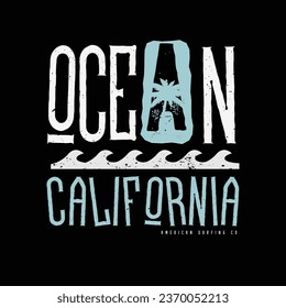 Vector illustration on the theme of California. t-shirt graphics, poster, banner, flyer, print and postcard