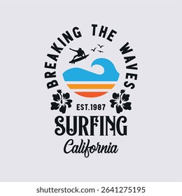 Vector illustration on the theme of California. Sport typography, t-shirt graphics, print, poster, banner, flyer, postcard