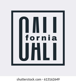 Vector illustration on the theme of California. Typography, t-shirt graphics, print, poster, banner, flyer, postcard