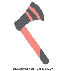 Vector illustration on the theme of camping in the style of the groove 70-80s. Camping ax for chopping wood