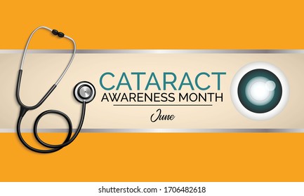 Vector Illustration On The Theme Of Cataract Awareness Month Observed Each Year During June.