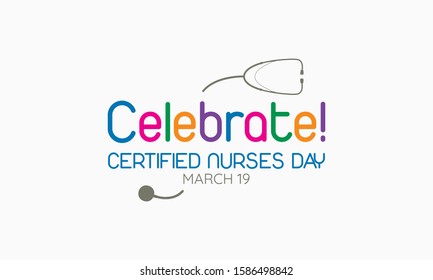 Vector Illustration On The Theme Of Certified Nurses Day On March 19th.