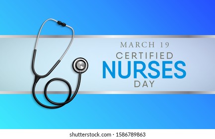 Vector Illustration On The Theme Of Certified Nurses Day On March 19th.