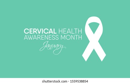 Vector Illustration On The Theme Of Cervical Health Awareness Month Of January.