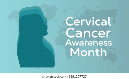 Ilustración vectorial sobre el tema del mes de conciencia del cáncer de cuello uterino que se observa cada año durante el mes de enero. Banner, Holiday, afiche, tarjeta y diseño de fondo.