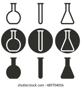 Vector illustration on the theme chemistry, flask