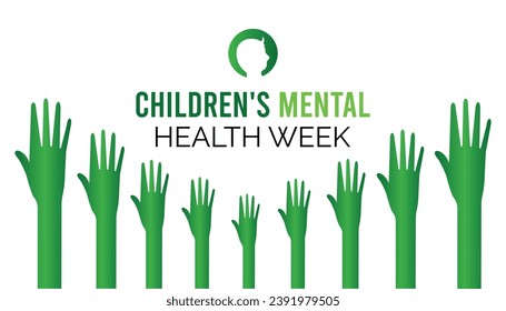 Vector illustration on the theme of Children's Mental Health awareness week observed each year during February.banner, Holiday, poster, card and background design.