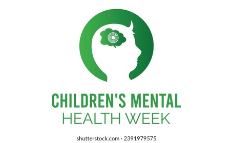 Vector illustration on the theme of Children's Mental Health awareness week observed each year during February.banner, Holiday, poster, card and background design.