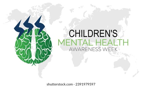 Vektorgrafik zum Thema Kinderpsychische Gesundheit Sensibilisierungswoche beobachtet jedes Jahr während Februar.banner, Feiertag, Poster, Karte und Hintergrund Design.