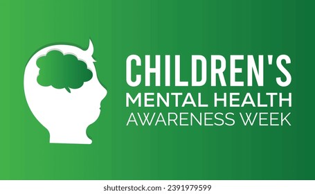 Vector illustration on the theme of Children's Mental Health awareness week observed each year during February.banner, Holiday, poster, card and background design.