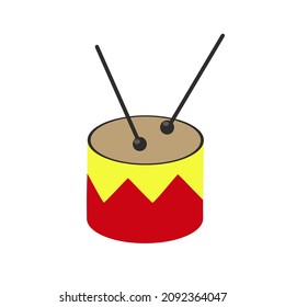 vector illustration on the theme of Christmas  children's drum 