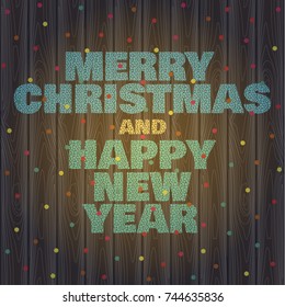 Vector illustration on the theme Christmas and New Years. Festive lettering for your ideas
