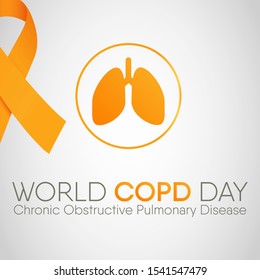 Vector Illustration On The Theme Of Chronic Obstructive Pulmonary Disease COPD Day In November.