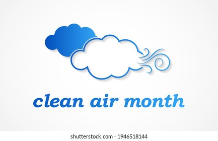 Vector illustration on the theme of Clean Air month observed each year in May. it encourages people to take positive steps to improve the air quality.